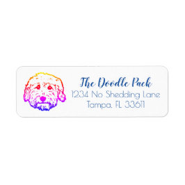 Doodle hond retouradres label stickers