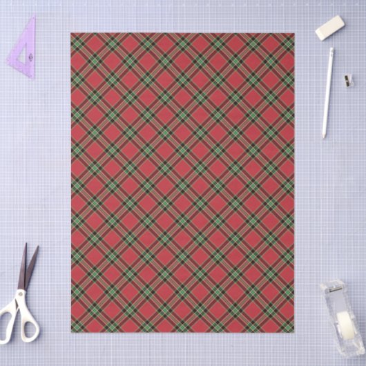 Doodle hond Vakantie Kerst Rood Plaid Tissuepapier (Craft)