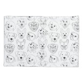 Doodle Honden over de Tekening van de Lijn van de  Kussensloop (Achterkant)