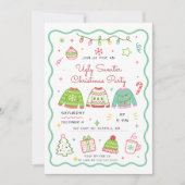 Doodle Horrelijke Trui Kerstfeest Kaart (Voorkant)