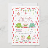 Doodle Horrelijke Trui Kerstfeest Kaart (Voorkant)