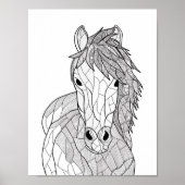 Doodle Horse Poster (Voorkant)