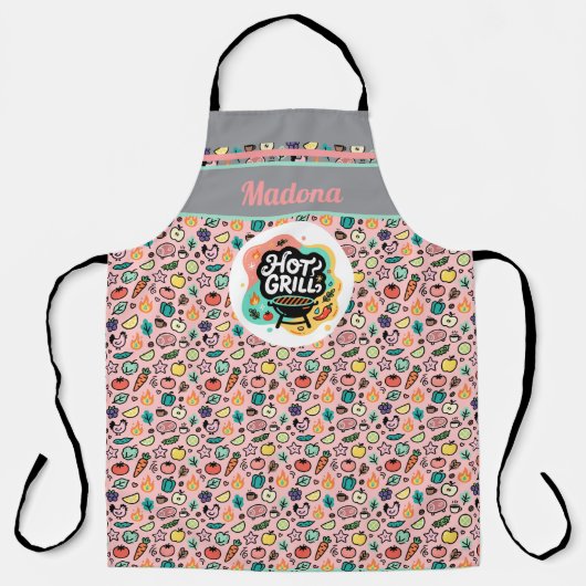 Doodle Hot Grill BBQ Summer Kitchen Schort (Voorkant)