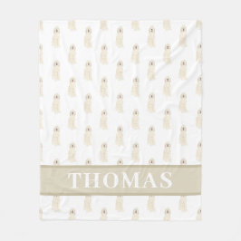 Doodle III (Crème Wit) Fleece Deken