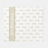 Doodle III (Crème Wit) Fleece Deken (Voorkant (Horizontaal))