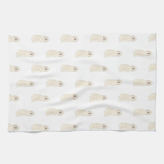 Doodle III (crèmewit) Theedoek (Horizontaal)