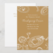 Doodle Illustrated Thanksgiving Dinner Holiday Kaart (Voorkant / Achterkant)