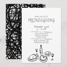 Doodle-illustratie Friendsgiving-uitnodiging