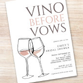 Doodle Illustratie Vino Before Vows Bruidsfeest Kaart