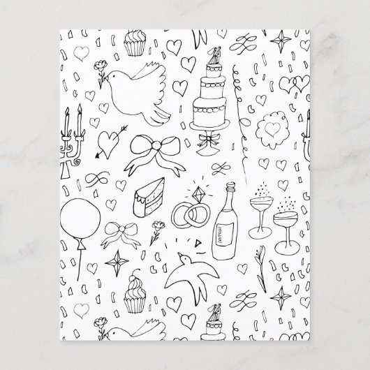Doodle Illustraties Trouwen in zwart-wit (Achterkant)