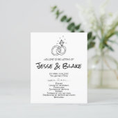 Doodle Illustraties Trouwen in zwart-wit (Staand voorkant)