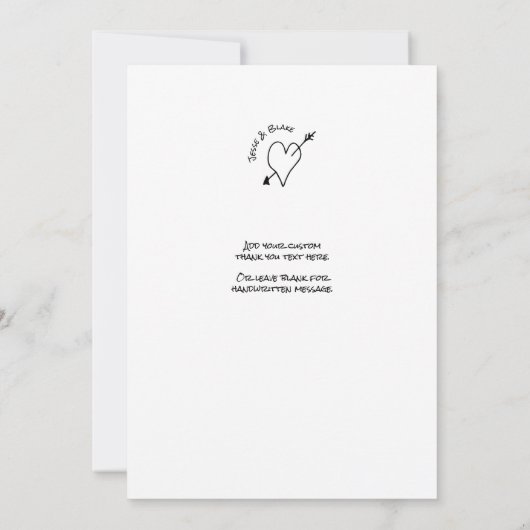 Doodle Illustraties Trouwen in zwart-wit Bedankkaart (Achterkant)