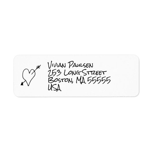 Doodle Illustraties Trouwen in zwart-wit Etiket (Voorkant)