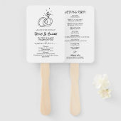 Doodle Illustraties Trouwen in zwart-wit Handwaaier (Voorkant en achterkant)