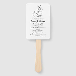 Doodle Illustraties Trouwen in zwart-wit Handwaaier