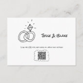 Doodle Illustraties Trouwen in zwart-wit Informatiekaartje (Voorkant)