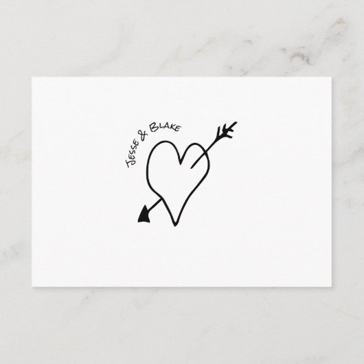 Doodle Illustraties Trouwen in zwart-wit Informatiekaartje (Achterkant)