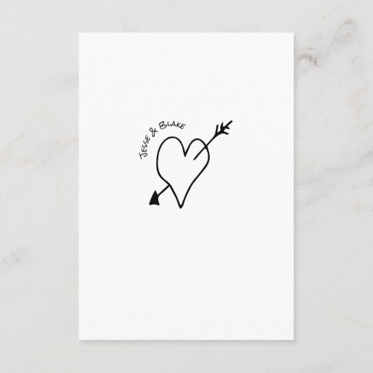 Doodle Illustraties Trouwen in zwart-wit Informatiekaartje (Achterkant)