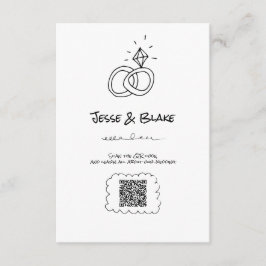 Doodle Illustraties Trouwen in zwart-wit Informatiekaartje
