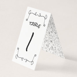 Doodle Illustraties Trouwen in zwart-wit Kaart