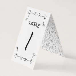 Doodle Illustraties Trouwen in zwart-wit Kaart
