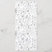 Doodle Illustraties Trouwen in zwart-wit Menu (Achterkant)