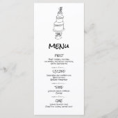 Doodle Illustraties Trouwen in zwart-wit Menu (Voorkant)