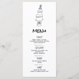Doodle Illustraties Trouwen in zwart-wit Menu