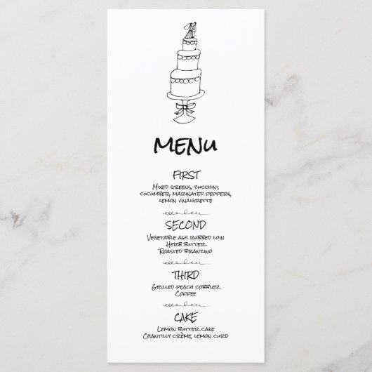 Doodle Illustraties Trouwen in zwart-wit Menu (Voorkant)