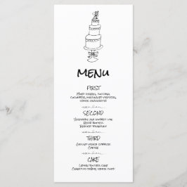 Doodle Illustraties Trouwen in zwart-wit Menu