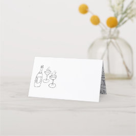 Doodle Illustraties Trouwen in zwart-wit Plaatskaartje