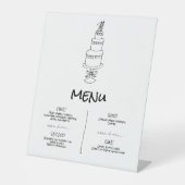 Doodle Illustraties Trouwen in zwart-wit Reclamebord Met Voetstuk (Voorkant)