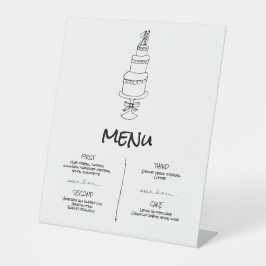 Doodle Illustraties Trouwen in zwart-wit Reclamebord Met Voetstuk