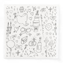 Doodle Illustraties Trouwen in zwart-wit