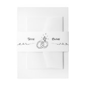 Doodle Illustraties Trouwen in zwart-wit Uitnodigingen Wikkel (Voorkant Voorbeeld)