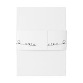 Doodle Illustraties Trouwen in zwart-wit Uitnodigingen Wikkel (Achterkant Voorbeeld)