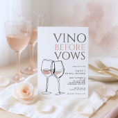 Doodle Illustration Vino Before Vows Bridal Shower Kaart