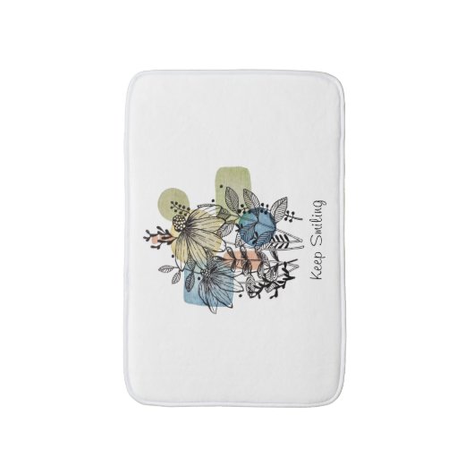 Doodle in inkt en Waterverf Badmat (Voorkant Verticaal)