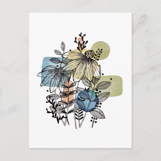 Doodle in inkt en Waterverf Briefkaart (Voorkant)