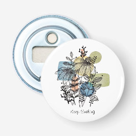 Doodle in inkt en Waterverf Button Flesopener