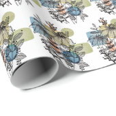 Doodle in inkt en Waterverf Cadeaupapier (Rol Hoek)