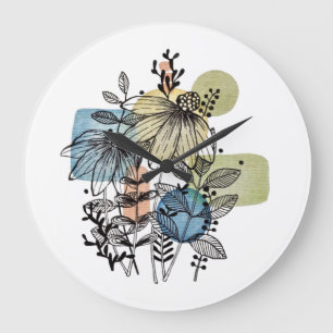 Doodle in inkt en Waterverf Grote Klok