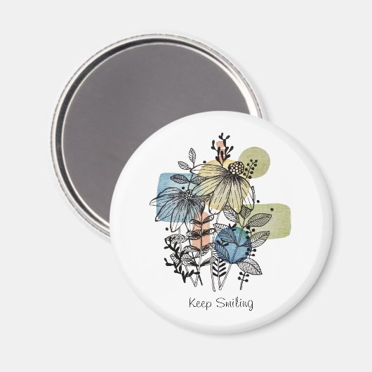 Doodle in inkt en Waterverf Magneet (Voorkant / Achterkant)