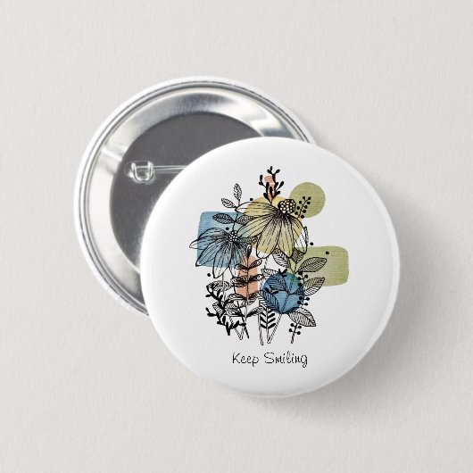 Doodle in inkt en Waterverf Ronde Button 5,7 Cm (Voorkant /achterkant)