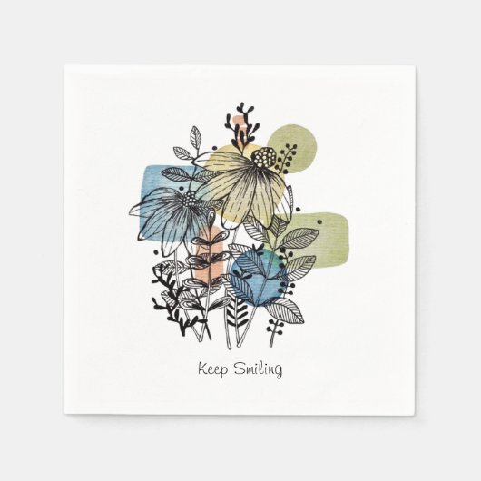 Doodle in inkt en Waterverf Servet (Voorkant)