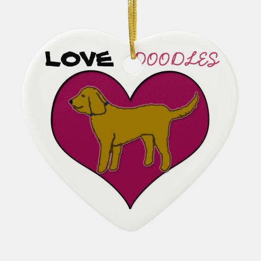 Doodle in mijn hart keramisch ornament (Voorkant)