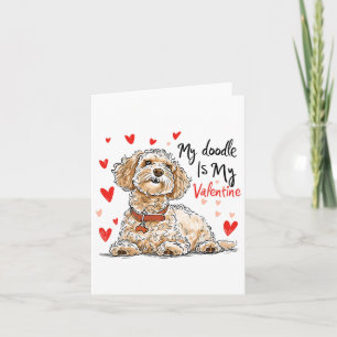 Doodle is mijn Valentijn Schattige Goldendoodle-ho Kaart