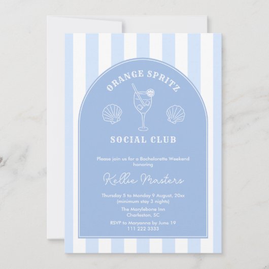 Doodle Italiaans Sinaasappel Spritz vrijgezellenfe Kaart (Voorkant)