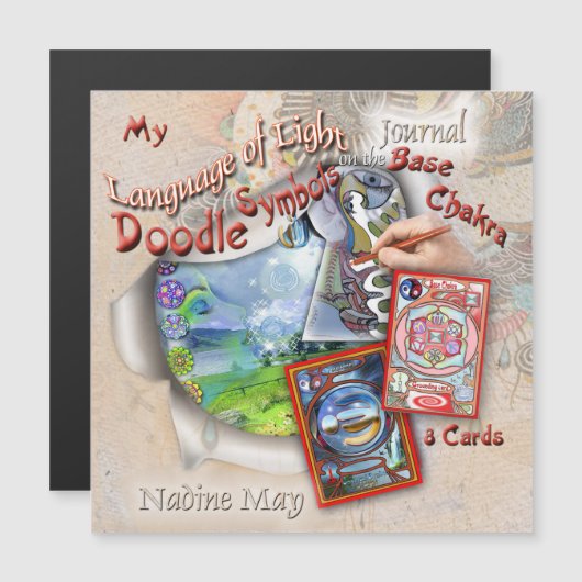 Doodle journal-workshops magnetische uitnodiging (Voorkant / Achterkant)