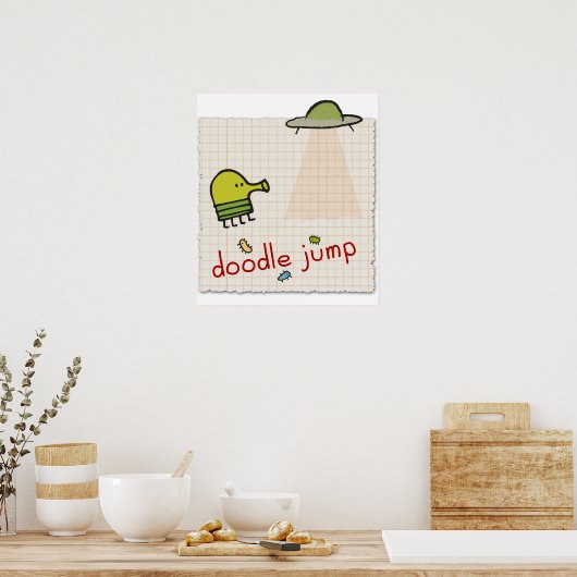 Doodle Jump Canvas afdrukken Poster (Keuken)